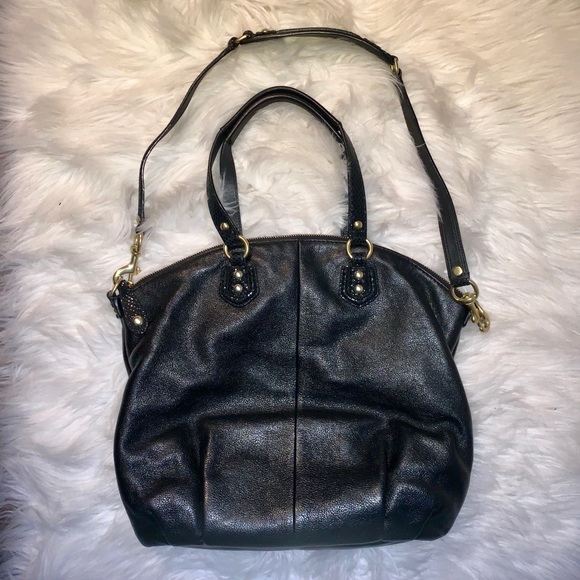 COACH Black and Gold Leather Bag - Picture 2 of 6